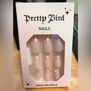 NEW Pink with Silver Glitter Tip Ombré  - Press On Nails